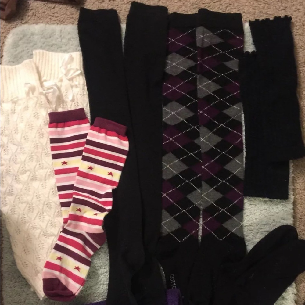 Various over the knee socks